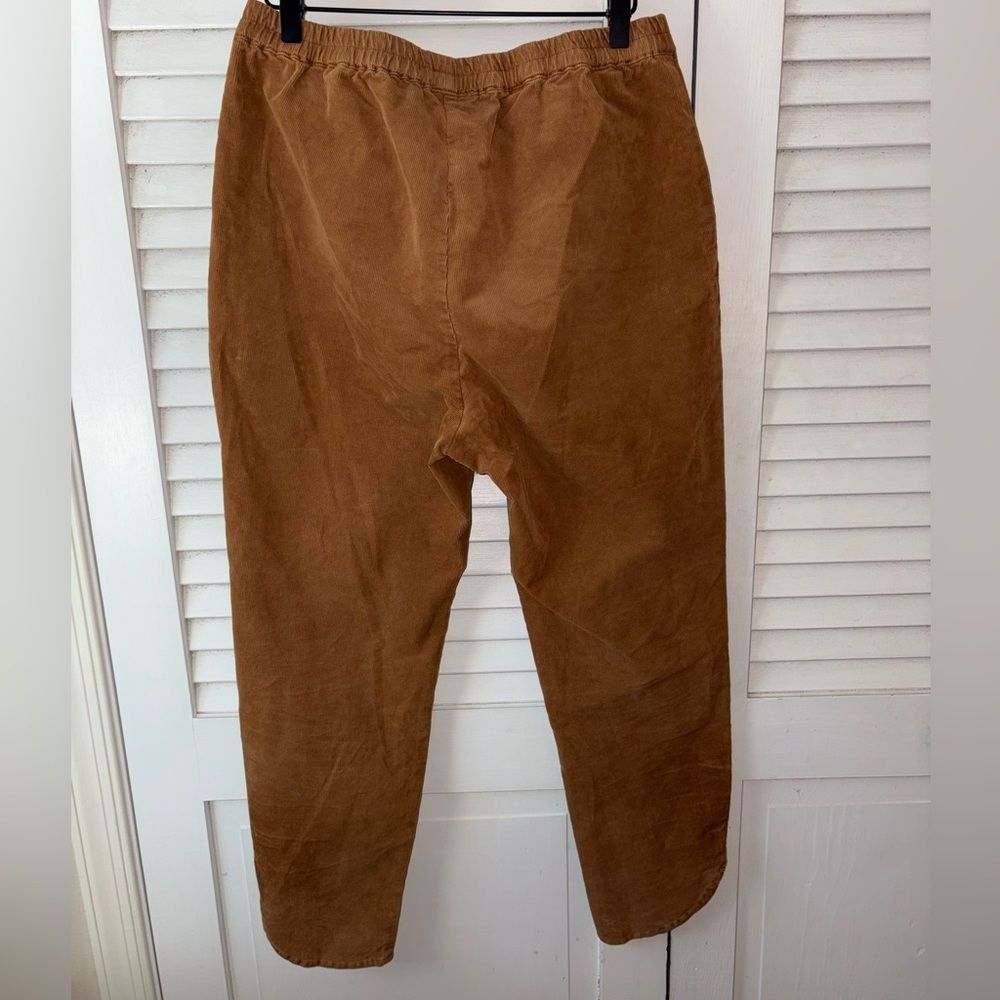 Marine Layer Allison Corduroy Trousers Camel Dolphin Hem Women’s Medium - Picture 3 of 5